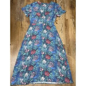 NEW Bohme Women's Midi Floral A Line Dress NWT Size Small Blue